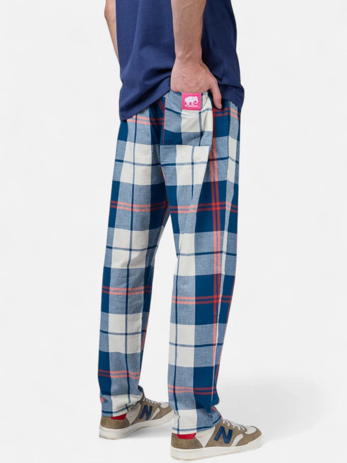 Pantalon Elepants 025 Poplin Blanco Azul