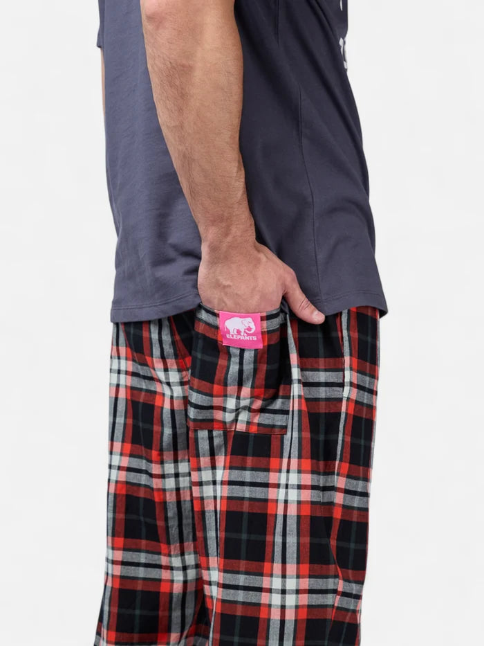 Pantalon Elepants 197 Poplin Rojo Blanco Negro