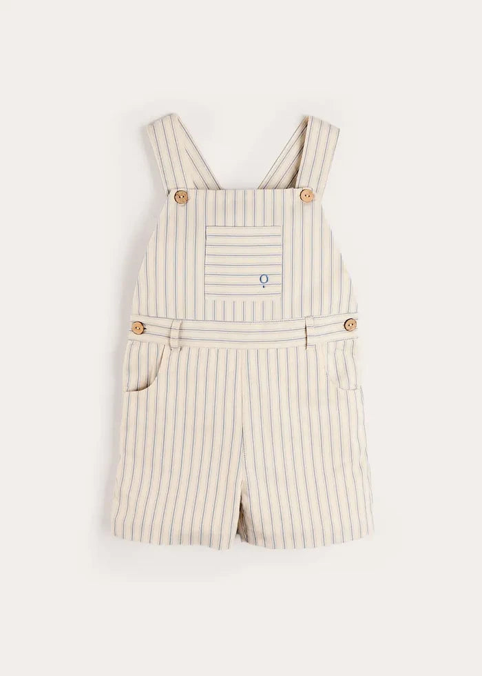 Percy Stripe Insignia Pocket Detail Dungarees in Blue (18mths-4yrs) DUNGAREES from Pepa London