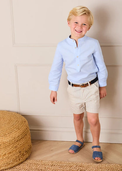Percy Stripe Tailored Shorts in Blue (4- 10yrs) SHORTS from Pepa London