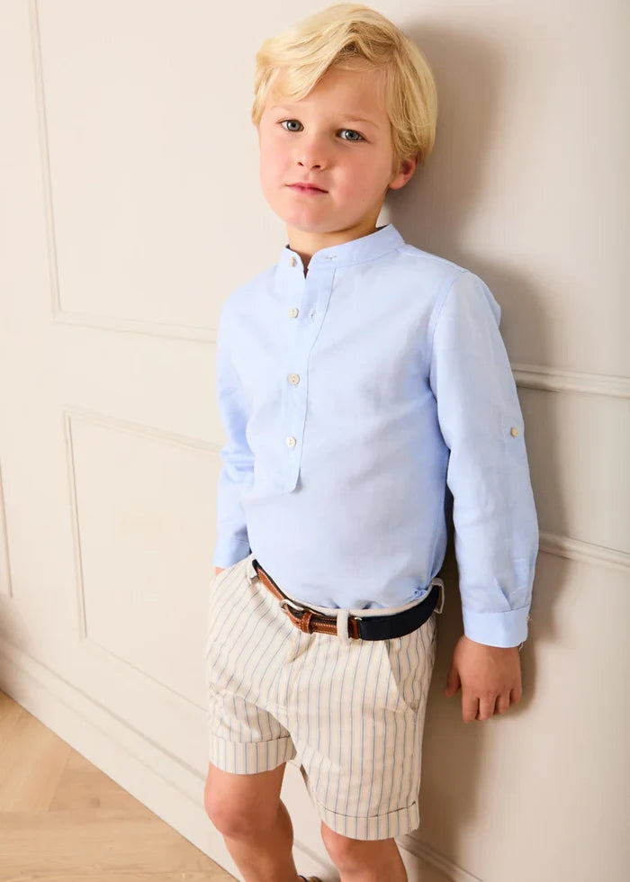 Percy Stripe Tailored Shorts in Blue (4- 10yrs) SHORTS from Pepa London
