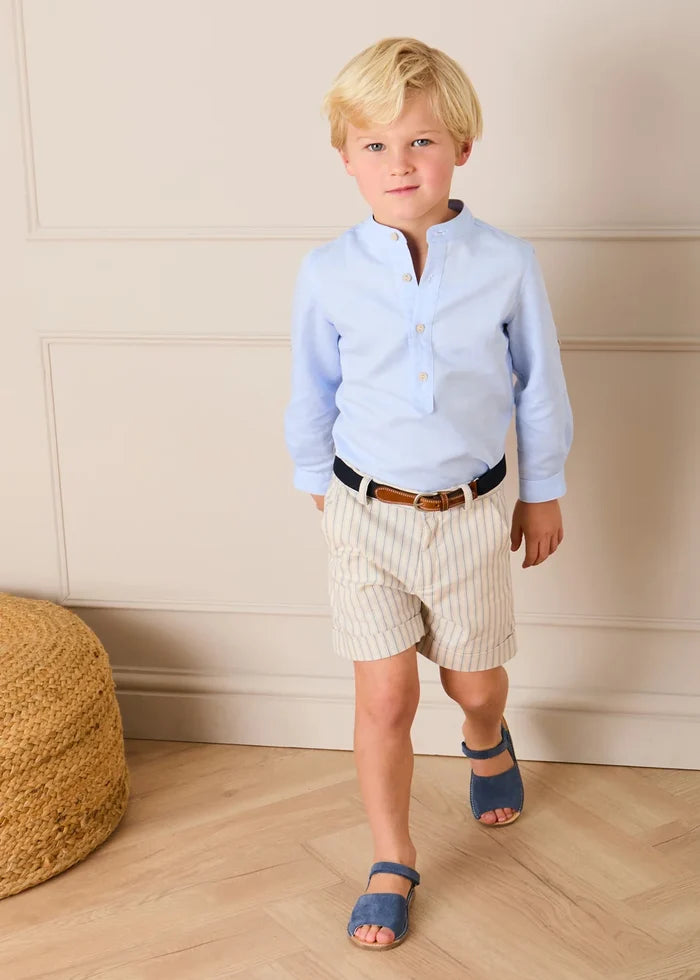 Percy Stripe Tailored Shorts in Blue (4- 10yrs) SHORTS from Pepa London