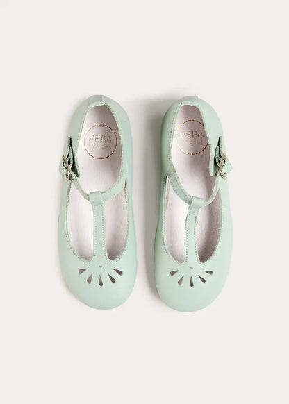 Petal Detail Charlotte Shoes in Mint (21-36EU) SHOES from Pepa London