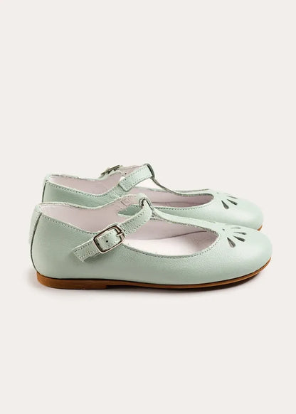 Petal Detail Charlotte Shoes in Mint (21-36EU) SHOES from Pepa London