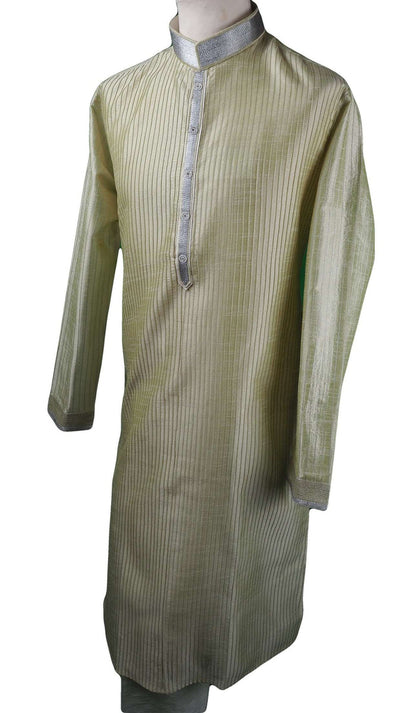 Pin tucks Pista Green Mens Kurta set - Bollywood, Weddings, Fancy Dress - SNC5812VA-PST - Prachy Creations