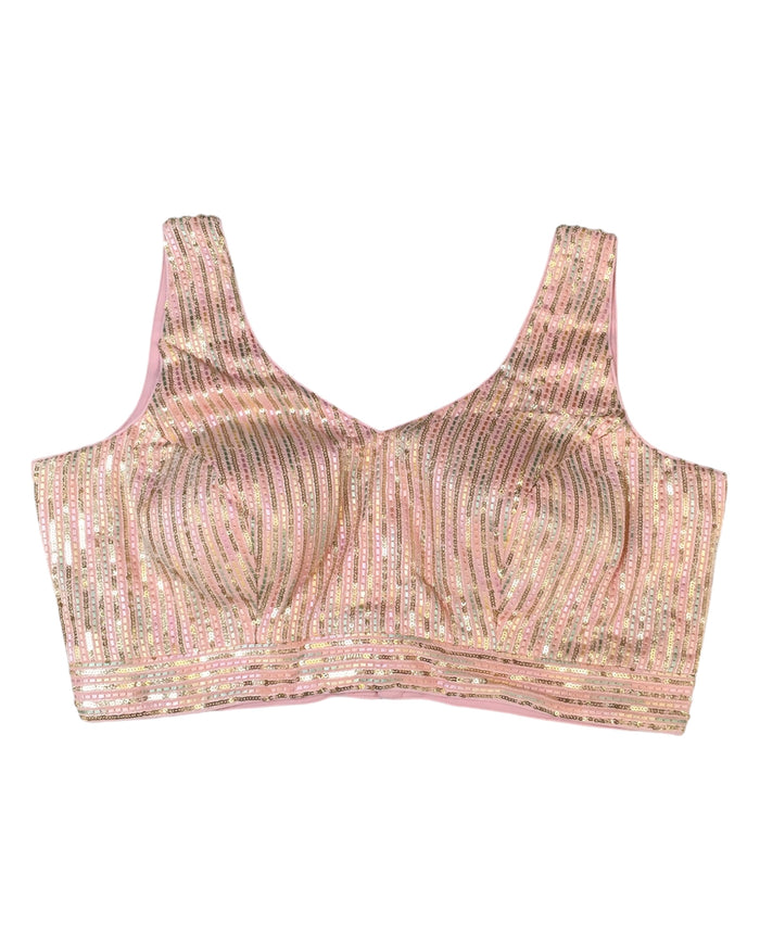 Pink - Saree blouse with cups,  Sleeveless - 38" - UK Stock - Quick Delivery - RNK - R851-KP