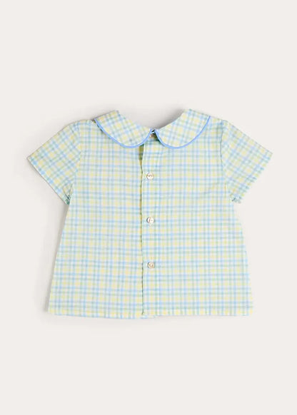 Pip Check Button Detail Short Sleeve Shirt in Green (12mths-5yrs) SHIRTS from Pepa London