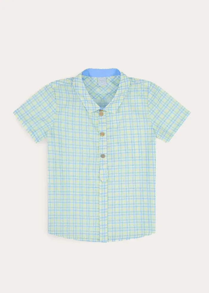 Pip Check Short Sleeve Shirt in Green (4-10yrs) SHIRTS from Pepa London