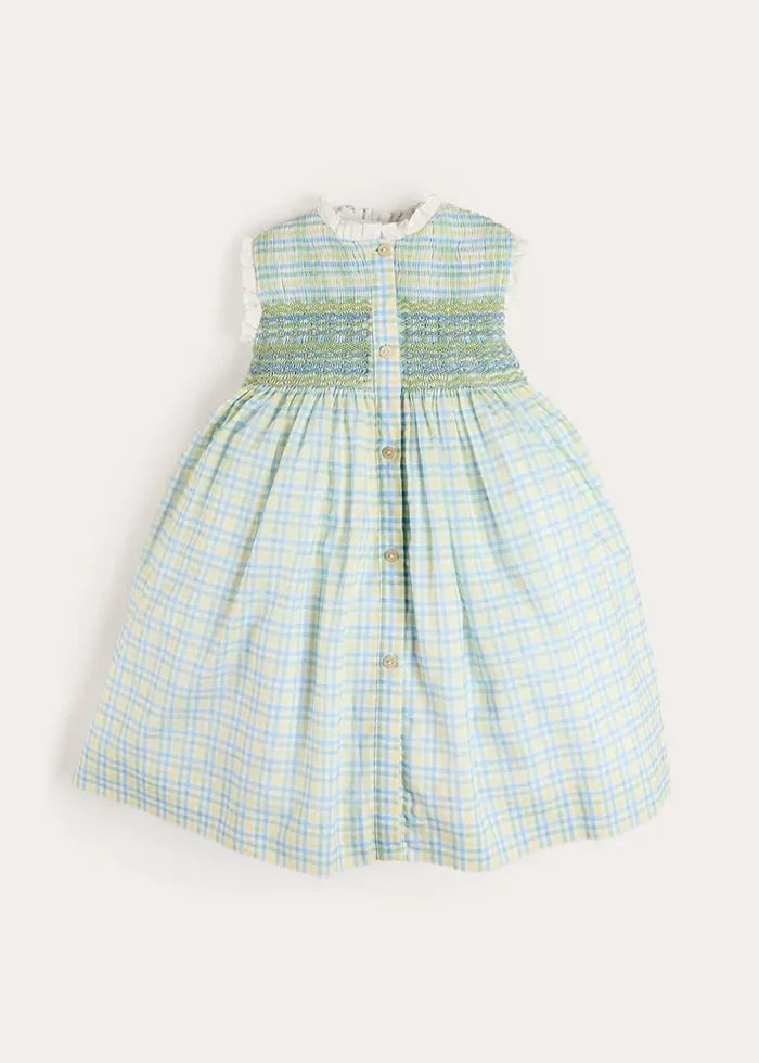 Pip Check Smocked Sleeveless Dress in Green (12mths- 10yrs) DRESSES from Pepa London