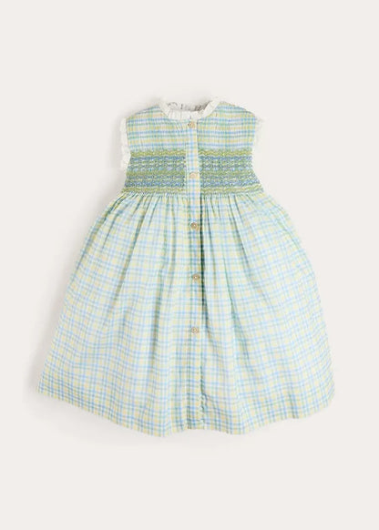 Pip Check Smocked Sleeveless Dress in Green (12mths- 10yrs) DRESSES from Pepa London