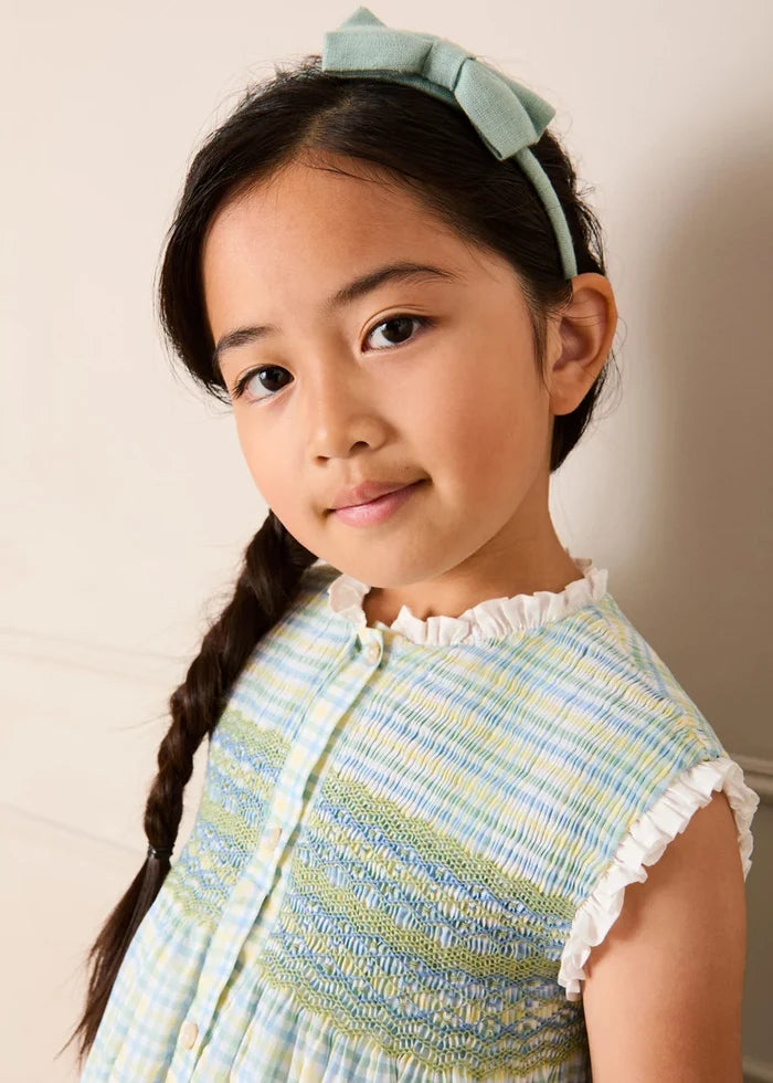 Pip Check Smocked Sleeveless Dress in Green (12mths- 10yrs) DRESSES from Pepa London