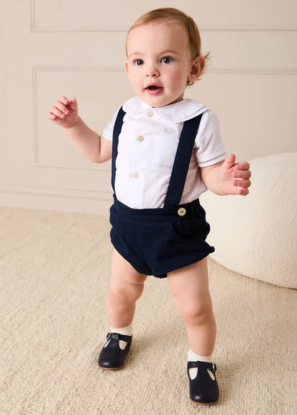 Plain Bloomers with Braces in Navy (6mths-3yrs) BLOOMERS from Pepa London