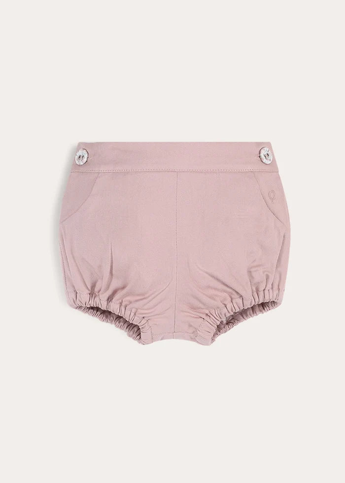 Plain Button Detail Bloomers in Pink (6mths-4yrs) Bloomers from Pepa London