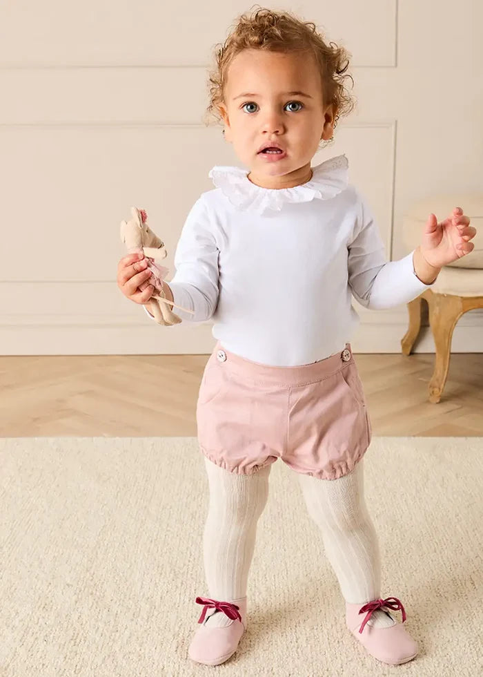 Plain Button Detail Bloomers in Pink (6mths-4yrs) Bloomers from Pepa London