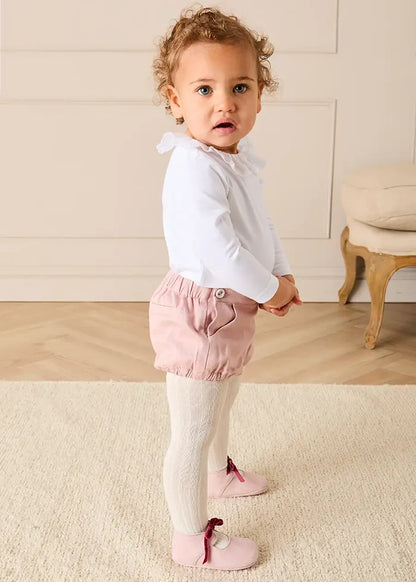 Plain Button Detail Bloomers in Pink (6mths-4yrs) Bloomers from Pepa London