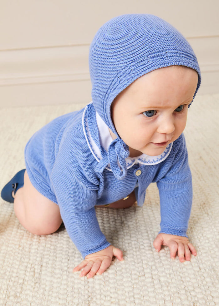 Plain Cardigan in Blue (6mths-10yrs) KNITWEAR from Pepa London