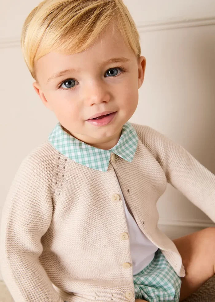 Plain Cardigan in Cream (6mths-10yrs) KNITWEAR from Pepa London