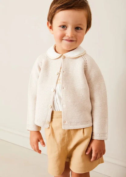 Plain Cardigan in Cream (6mths-10yrs) KNITWEAR from Pepa London