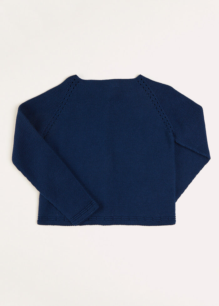 Plain Cardigan in Navy (6mths-10yrs) KNITWEAR from Pepa London