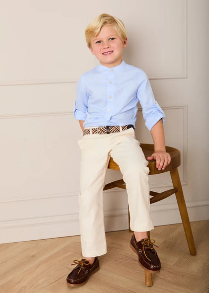 Plain Chino Trousers in Cream (4-10yrs) TROUSERS from Pepa London