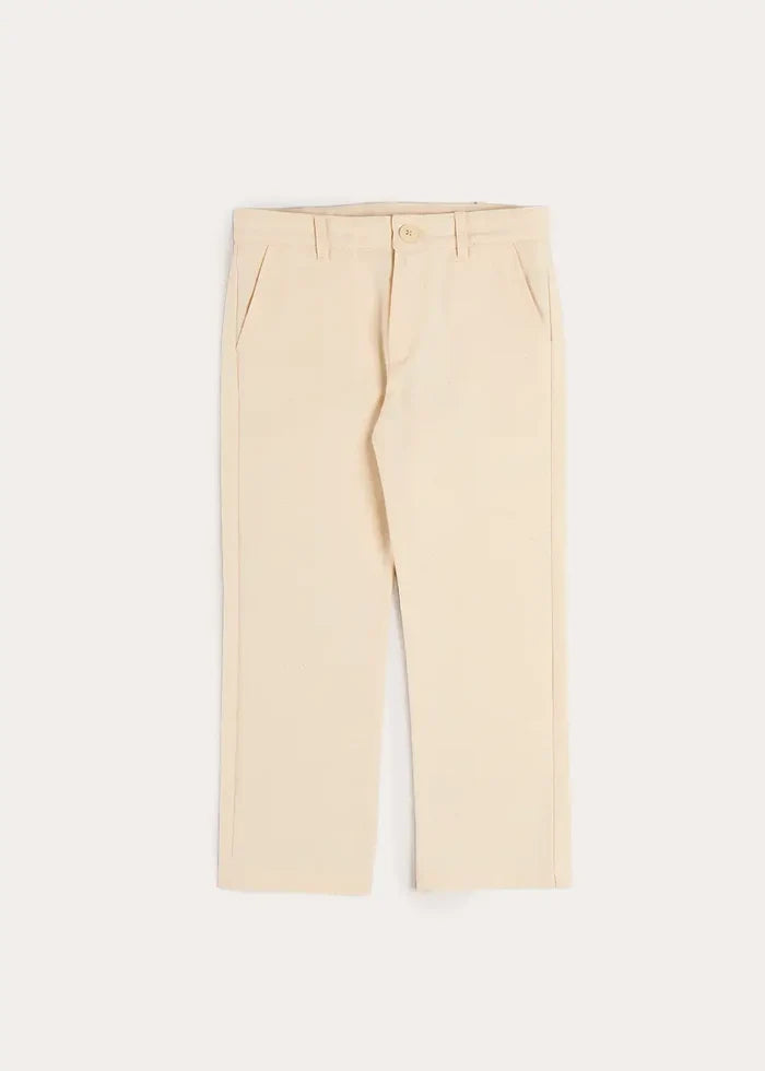 Plain Chino Trousers in Cream (4-10yrs) TROUSERS from Pepa London