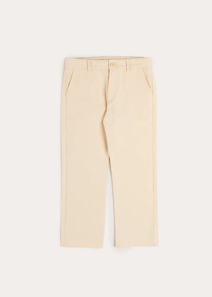 Plain Chino Trousers in Cream (4-10yrs) TROUSERS from Pepa London