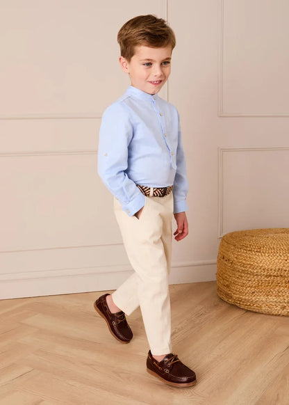 Plain Chino Trousers in Cream (4-10yrs) TROUSERS from Pepa London