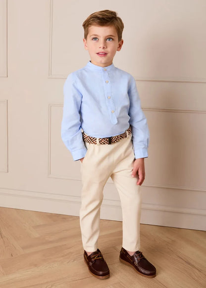 Plain Chino Trousers in Cream (4-10yrs) TROUSERS from Pepa London