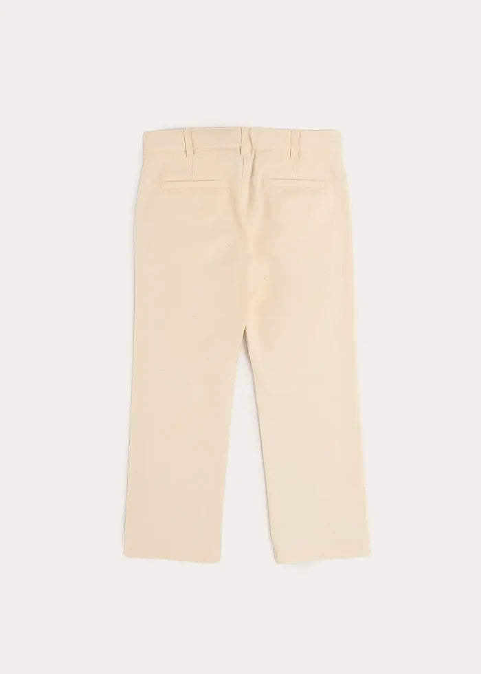 Plain Chino Trousers in Cream (4-10yrs) TROUSERS from Pepa London