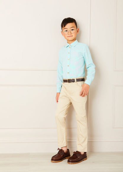Plain Five Pocket Chino Trousers in Camel (4-10yrs) TROUSERS from Pepa London