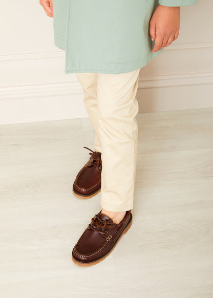 Plain Five Pocket Chino Trousers in Camel (4-10yrs) TROUSERS from Pepa London