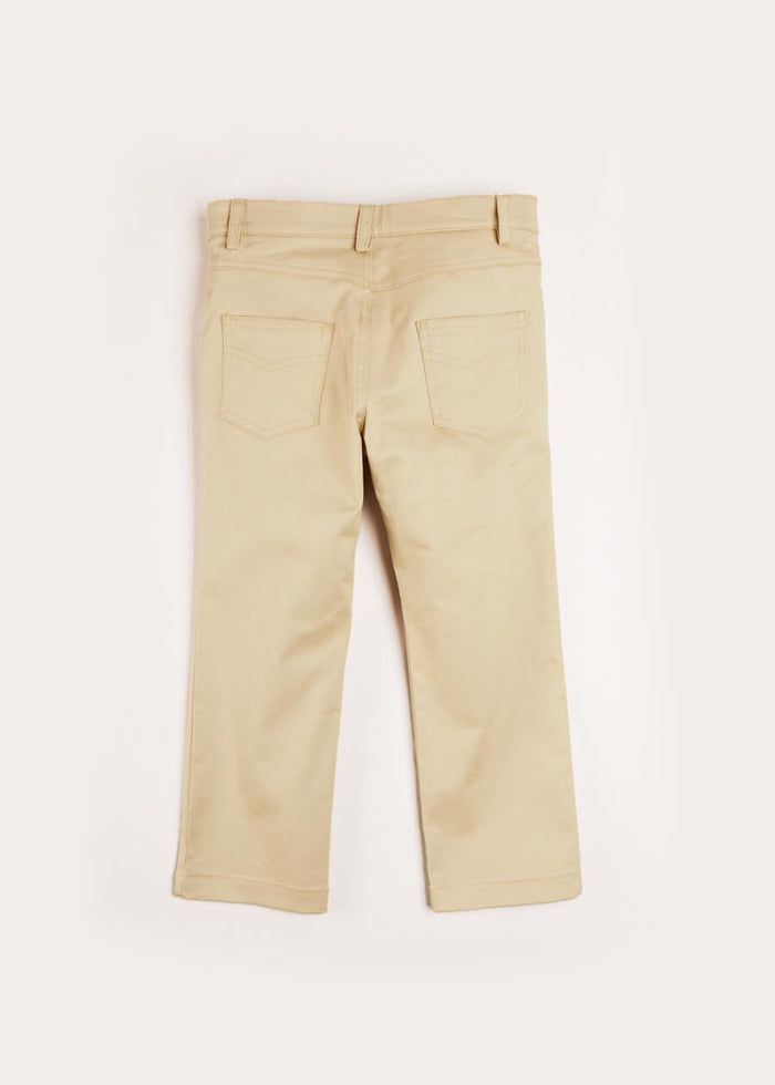 Plain Five Pocket Chino Trousers in Camel (4-10yrs) TROUSERS from Pepa London