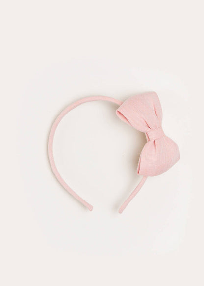 Plain Medium Bow Headband in Pink HAIR ACCESSORIES from Pepa London