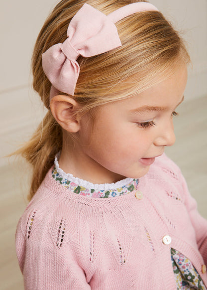 Plain Medium Bow Headband in Pink HAIR ACCESSORIES from Pepa London