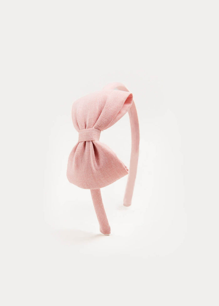 Plain Medium Bow Headband in Pink HAIR ACCESSORIES from Pepa London