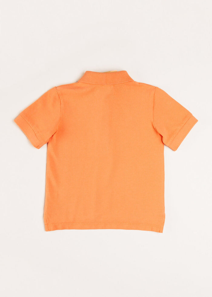 Plain Short Sleeve Polo Top in Tangerine (2-10yrs) TOPS & BODYSUITS from Pepa London