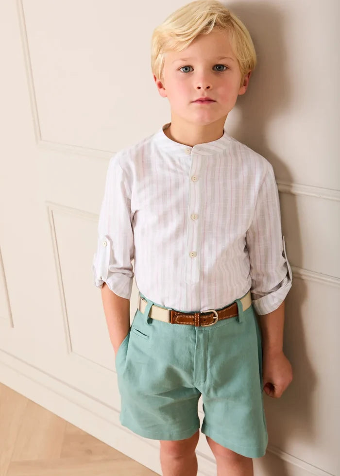 Plain Shorts in Sage Green (4- 10yrs) SHORTS from Pepa London