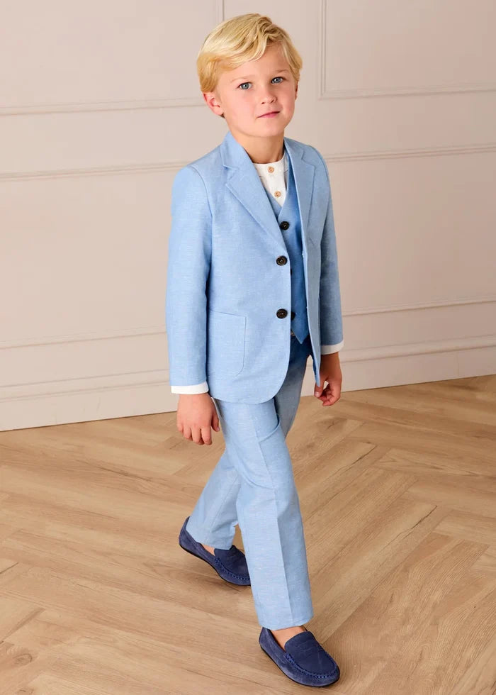 Plain Trousers in Sky Blue (4- 10yrs) TROUSERS from Pepa London