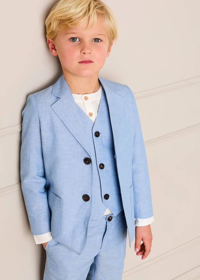 Plain Waistcoat in Sky Blue (4- 10yrs) COATS from Pepa London