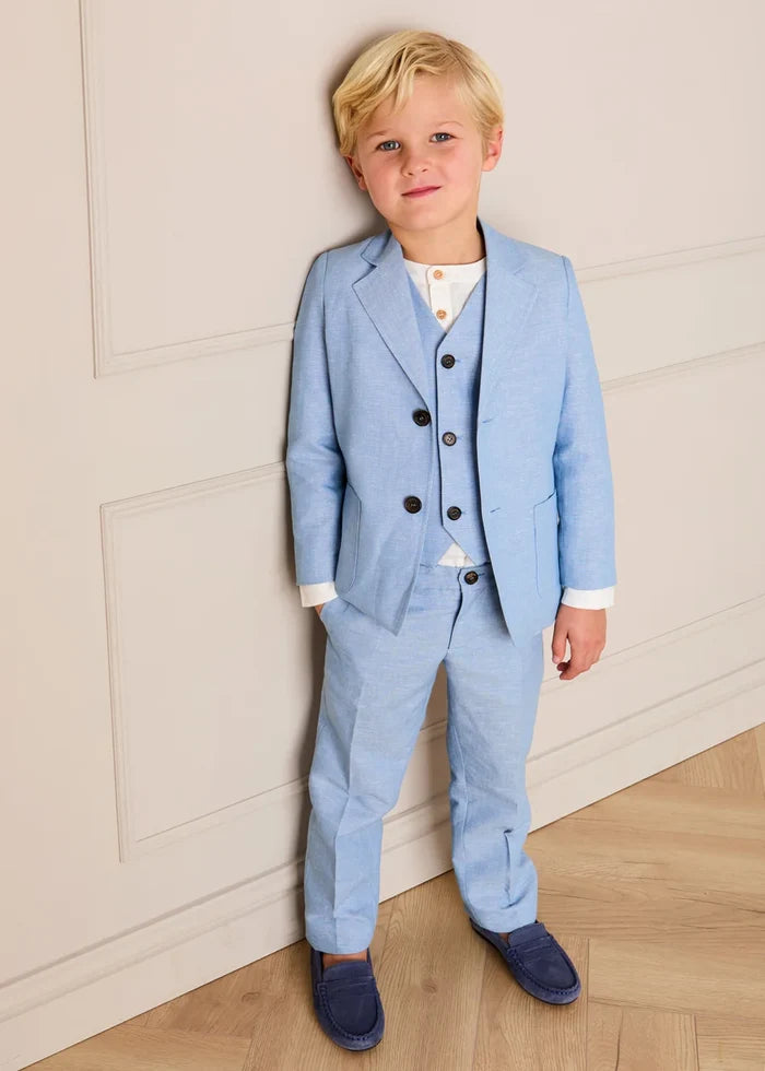 Plain Waistcoat in Sky Blue (4- 10yrs) COATS from Pepa London