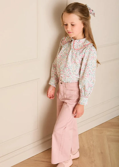 Plain Wide Leg Trousers in Pink (4-10yrs) Trousers from Pepa London