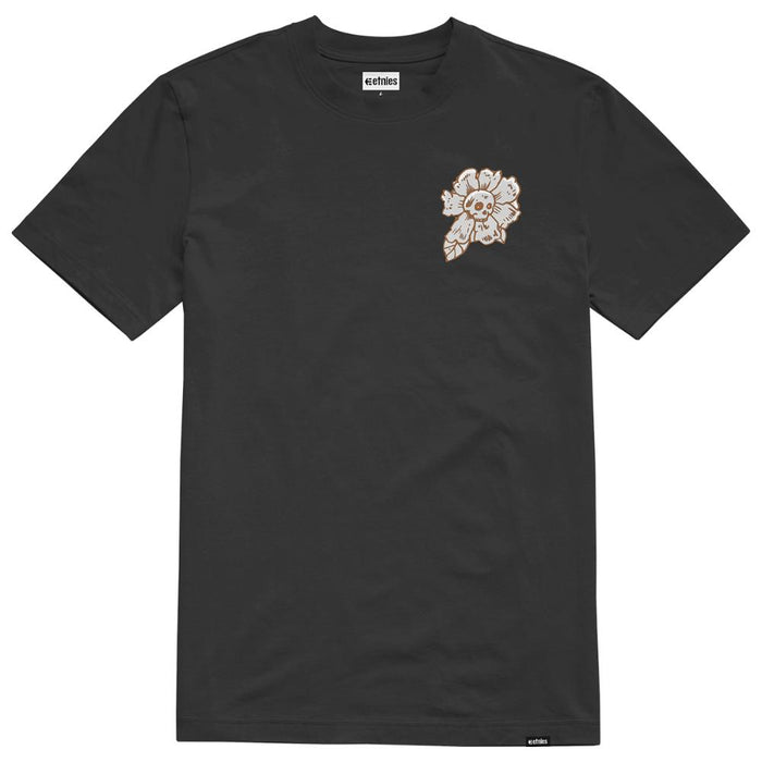 Polera Skull Flowes Black