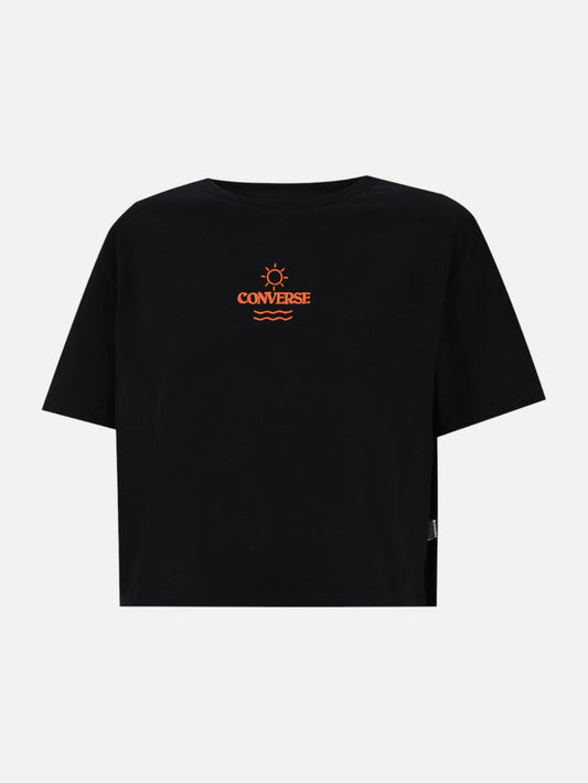Remera Mujer Converse Sun Logo Negro