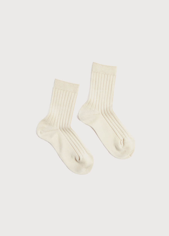 Ribbed Short Socks in Beige (0mths-10yrs) SOCKS from Pepa London
