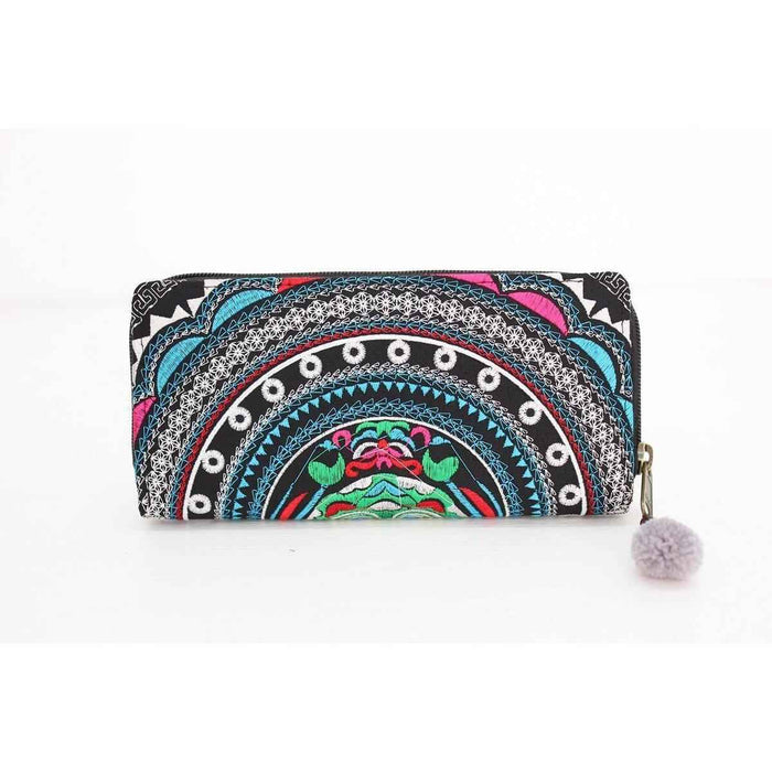 Rising Moon Embroidered Wallet - Thailand