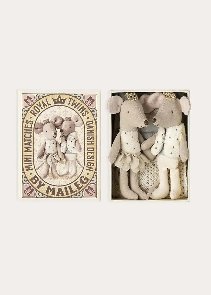 Royal Twin Mice in Matchbox in Cream TOYS from Pepa London