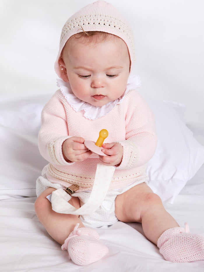 Ruffle Collar Lace Trim Cotton Bodysuit in White (1mths-3yrs) TOPS & BODYSUITS from Pepa London