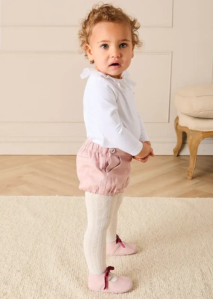 Ruffle Collar Long Sleeve Bodysuit in White (1mth-3yrs) Tops & Bodysuits from Pepa London