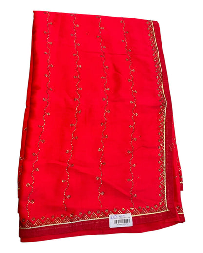 Sale - Coral Pink - Fancy Saree with Blouse Piece - DM2219 VJ 0922
