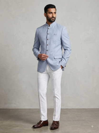SALE! Mens Light Grey BandhGala / Prince / Chinese Collar Jacket - Fantastic Fit - CS2202 JP 0822